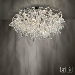 Store Paul Neuhaus plafonnier Ricicle, suspension en cristal, Ø 60 cm