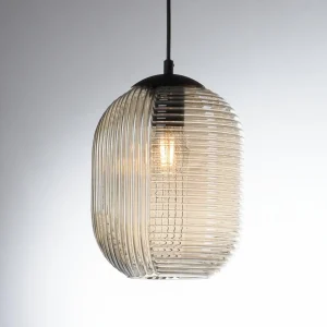 Sale Paul Neuhaus Suspension Shitake, ambre, verre, Ø 19 cm, E27