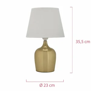 Sale Pauleen Golden Glamour lampe à poser dorée/blanche