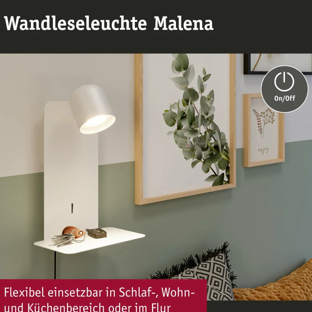 paulmann_malena_usb_spot_mural_rangement_blanc_2.webp Shop Paulmann Malena USB spot mural rangement, blanc