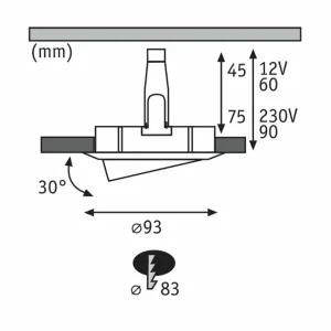 Clearance Paulmann Nova Plus lampe encastrable, ronde, fer