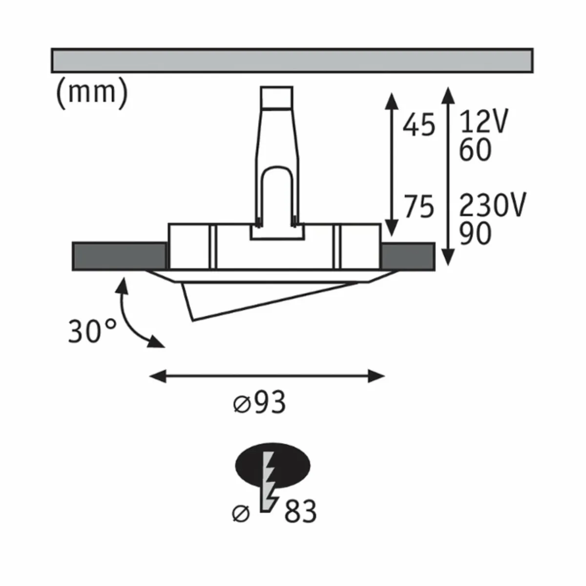 paulmann_nova_plus_lampe_encastrable_ronde_fer_2.webp Clearance Paulmann Nova Plus lampe encastrable, ronde, fer