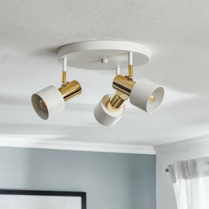 Hot Argon Plafonnier à spots Destin à 3 lampes, blanc/laiton