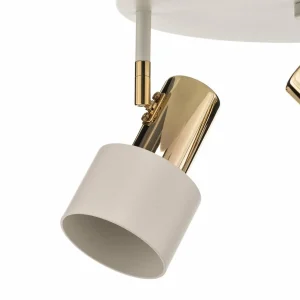 Hot Argon Plafonnier à spots Destin à 3 lampes, blanc/laiton