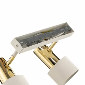 Sale Argon Plafonnier à spots Destin à 2 lampes, blanc/laiton
