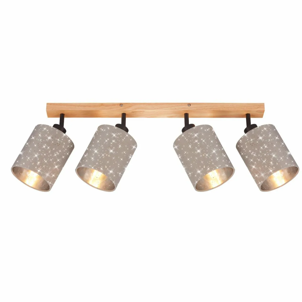 plafonnier__spots_stofa_toiles_taupe__lampes_0.webp Shop Briloner Plafonnier à spots Stofa, étoiles, taupe, 4 lampes