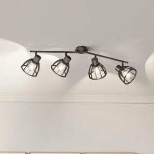 Sale FISCHER & HONSEL Plafonnier à spots Tilda en bois, à quatre lampes