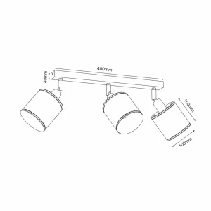 Sale Luminex Plafonnier Adeline abat-jour jute à 3 lampes long