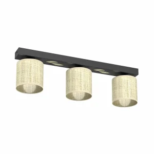 Flash Sale Luminex Plafonnier Adeline abat-jour rotin à 3 lampes long
