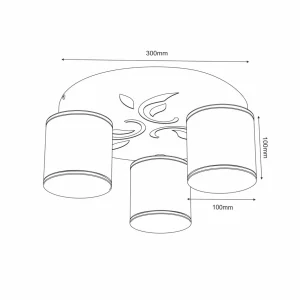 Shop Luminex Plafonnier Adeline abat-jour rotin à 3 lampes rond