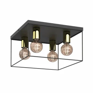 Flash Sale Luminex Plafonnier Anna cadre métal à 4 lampes carré