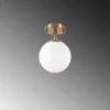 Cheap Opviq Plafonnier Atmaca 10220, doré antique, verre opale Ø 15 cm