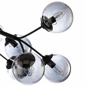 New Avonni Plafonnier AV-4286-12-BSY avec sphères verre fumé