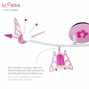 New Elobra Plafonnier avec spots Falter avec des papillons