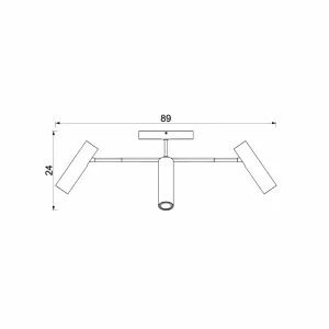 Sale Luminex Plafonnier Axion, à 4 lampes, couleur titane, acier