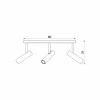 Cheap Luminex Plafonnier Axion, 3 lampes, couleur titane, allongé, acier