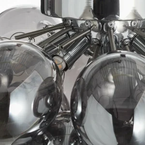 New Maytoni Plafonnier Balbo, abat-jour gris fumée, 13 lampes