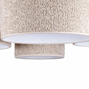 Cheap Euluna Plafonnier Boucle avec quatre abat-jour, écru