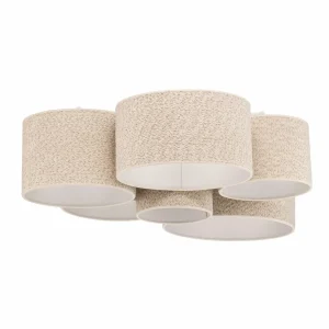 Flash Sale Euluna Plafonnier Boucle avec six abat-jour, écru
