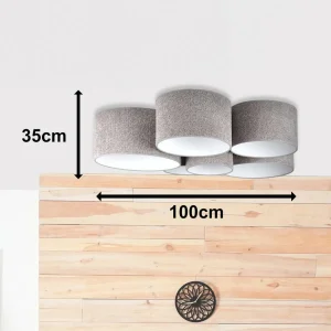 Best Sale Euluna Plafonnier Boucle avec six abat-jour, gris