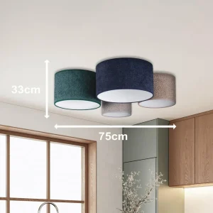 Cheap Euluna Plafonnier Boucle x4 bleu/vert/cappuccino/gris
