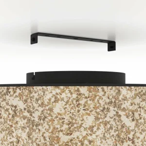 Outlet EGLO Plafonnier Butterburn, Ø 38 cm, beige/vert, tissu