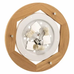 Discount BRITOP Plafonnier Canvas, beige, bois de chêne, Ø 48 cm, E27