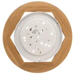 Discount BRITOP Plafonnier Canvas, beige, bois de chêne, Ø 48 cm, E27
