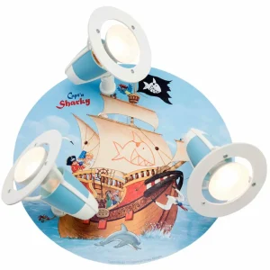 Store Elobra Plafonnier Capt'n Sharky pour chambre d’enfant
