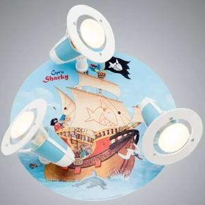 Store Elobra Plafonnier Capt'n Sharky pour chambre d’enfant