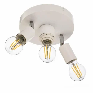 Outlet HELAM Plafonnier Centro, blanc, à 3 lampes, métal, Ø 19,5 cm