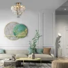 Shop Eko-Light Plafonnier Chelsea Métal doré Cristaux de verre, Ø 50 cm