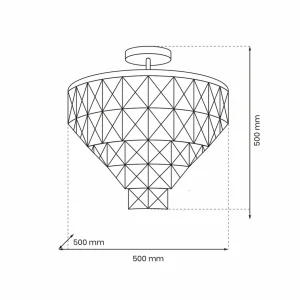 Shop Eko-Light Plafonnier Chelsea Métal doré Cristaux de verre, Ø 50 cm
