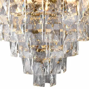 Shop Eko-Light Plafonnier Chelsea Métal doré Cristaux de verre, Ø 50 cm