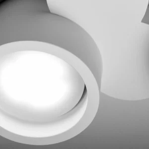 Online TECNICO by Sforzin Plafonnier Chio, blanc, plâtre, à 2 lampes, longueur 31,5 cm, GX53