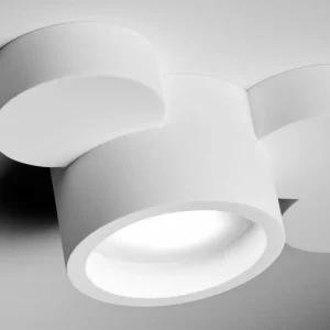 Clearance TECNICO by Sforzin Plafonnier Chio, blanc, plâtre, longueur 25 cm, GX53