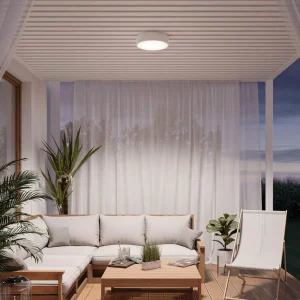 Best TEMAR LIGHTING Plafonnier Cleo, Ø 20 cm, IP54, blanc, métal, E27