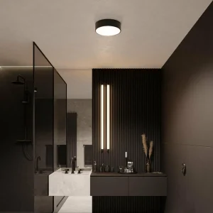 Cheap TEMAR LIGHTING Plafonnier Cleo, Ø 50 cm, IP54, noir, métal, E27