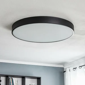 Online TEMAR LIGHTING Plafonnier Cleo diffuseur de verre, noir, Ø 78cm