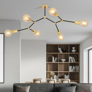 Outlet EMIBIG LIGHTING Plafonnier Code, à six lampes, noir