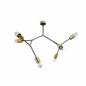Outlet EMIBIG LIGHTING Plafonnier Code, à six lampes, noir