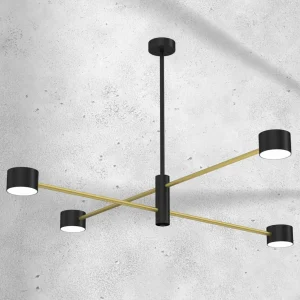 Fashion Eko-Light Plafonnier Cross Gold, à 4 lampes