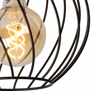 Cheap Lucide Plafonnier Danza, abat-jour cage, Ø 25 cm, noir