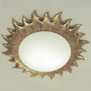 Sale Holländer Plafonnier doré SONNE avec verre opale mat