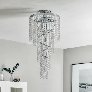 Best ONLI Plafonnier Elica avec spirale de cristaux, Ø 35 cm