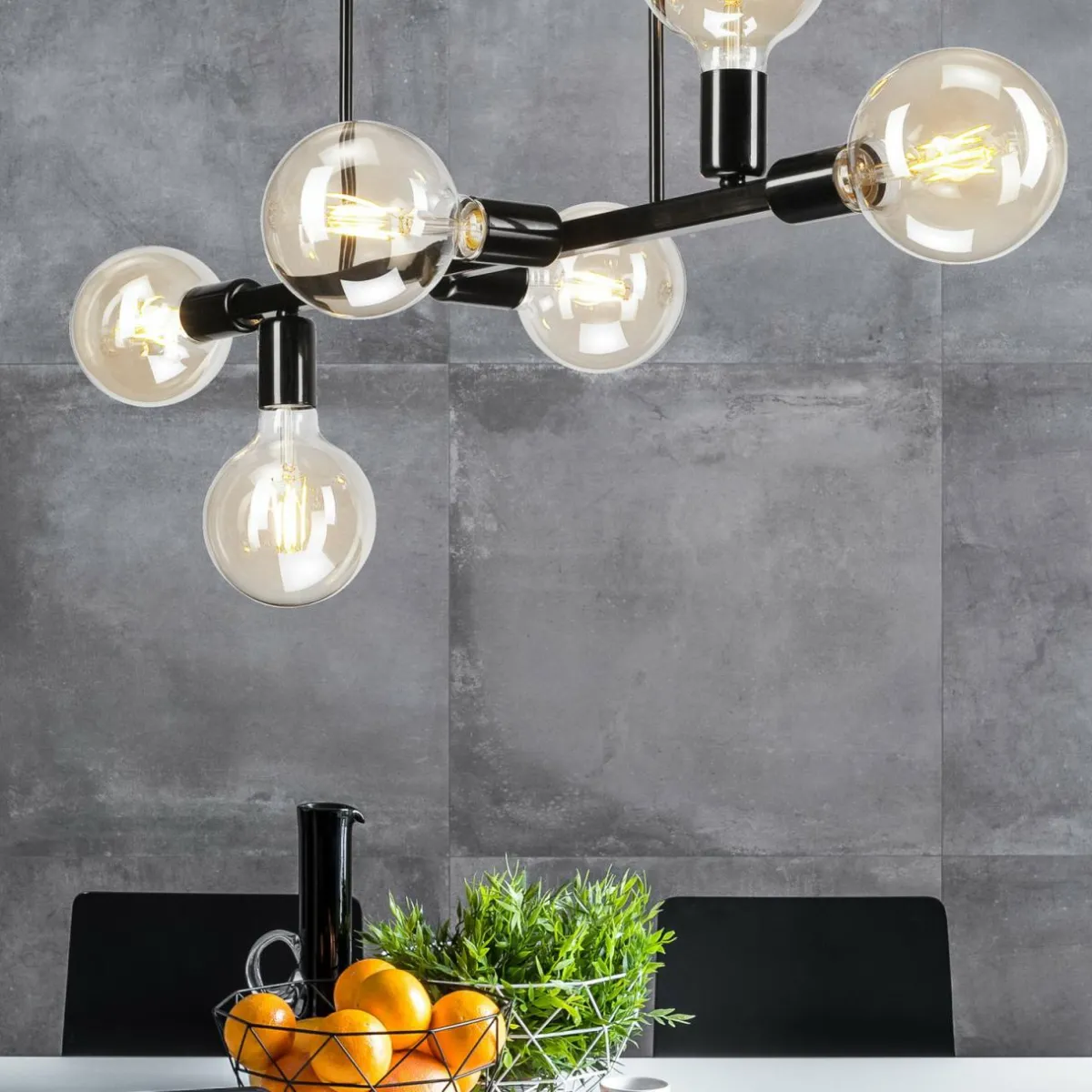 plafonnier_eliza__six_lampes_noir_1.webp Flash Sale Lamkur Plafonnier Eliza, à six lampes, noir