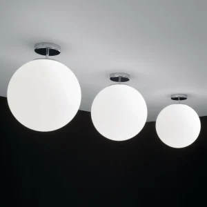 Sale AILATI Plafonnier en verre Sferis, 40 cm, chrome