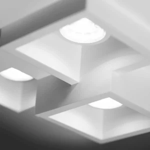 New TECNICO by Sforzin Plafonnier encastré Heraea à 3 lampes