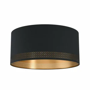 Discount EGLO Plafonnier Esteperra à perforations, noir/doré