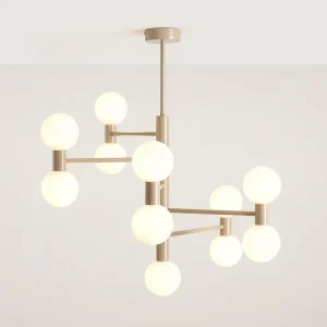 Hot ALDEX Plafonnier Flare 11, beige, à 11 lampes, verre, métal